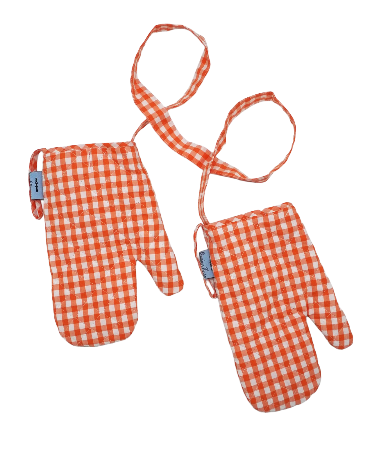 Load image into Gallery viewer, Coming Soon Mittens (Orange Gingham)