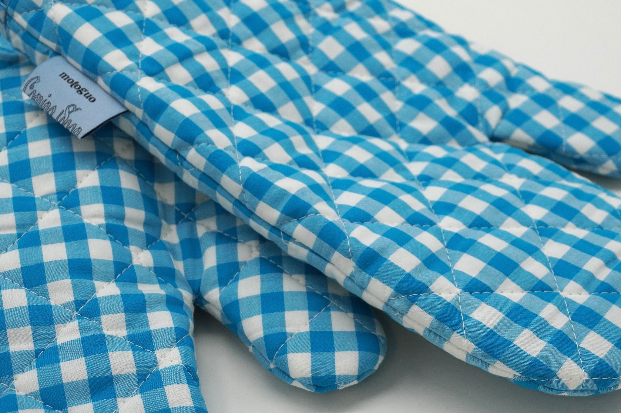 Load image into Gallery viewer, Coming Soon Mittens (Blue Gingham)