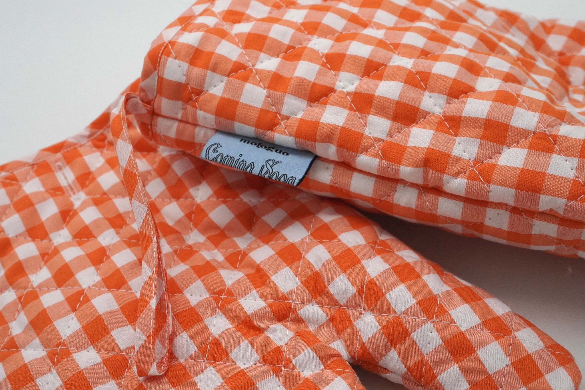 Load image into Gallery viewer, Coming Soon Mittens (Orange Gingham)
