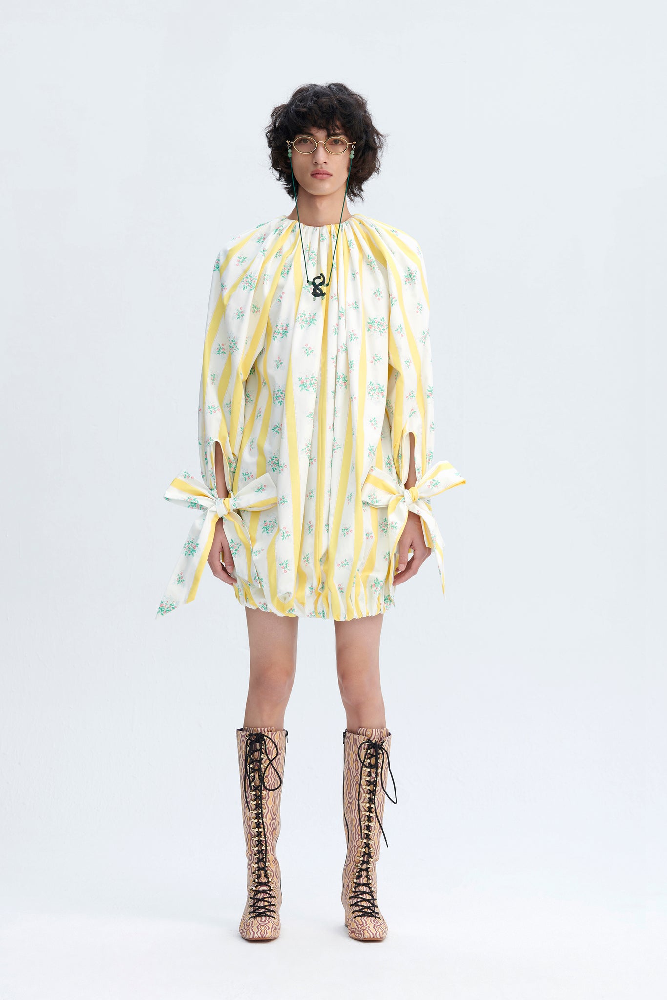 Load image into Gallery viewer, BedSheet Pyjama Dress (Lemon Yellow)