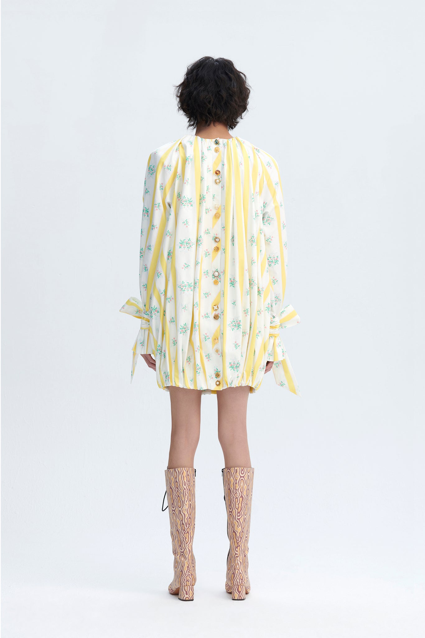 Load image into Gallery viewer, BedSheet Pyjama Dress (Lemon Yellow)