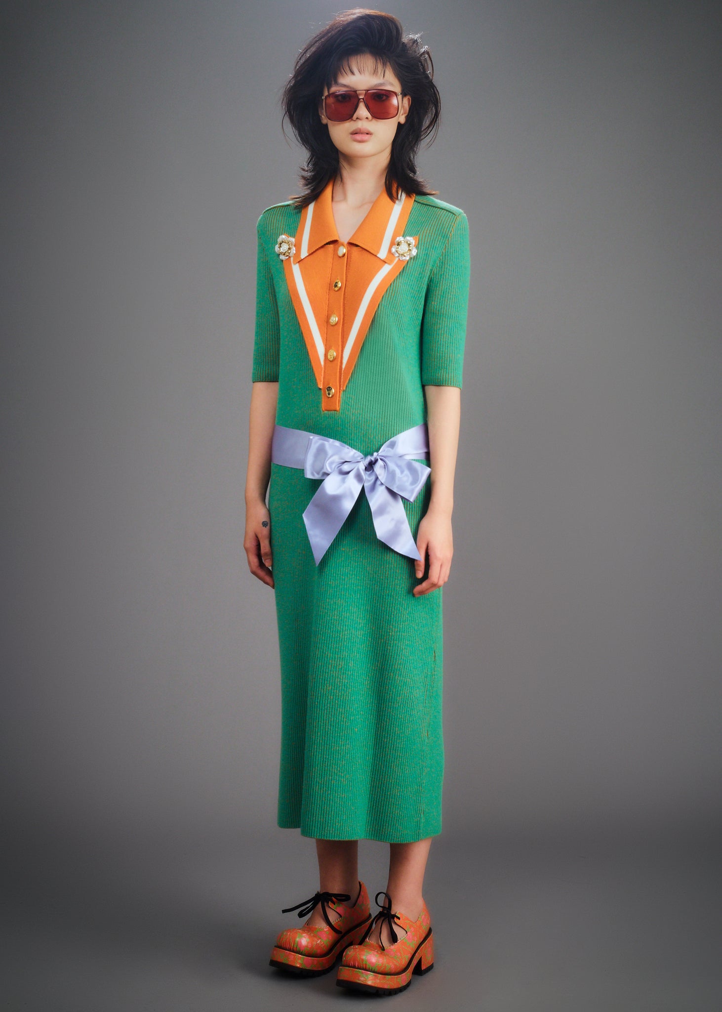 Load image into Gallery viewer, Mary Lou (Pine Green & Burnt Orange)