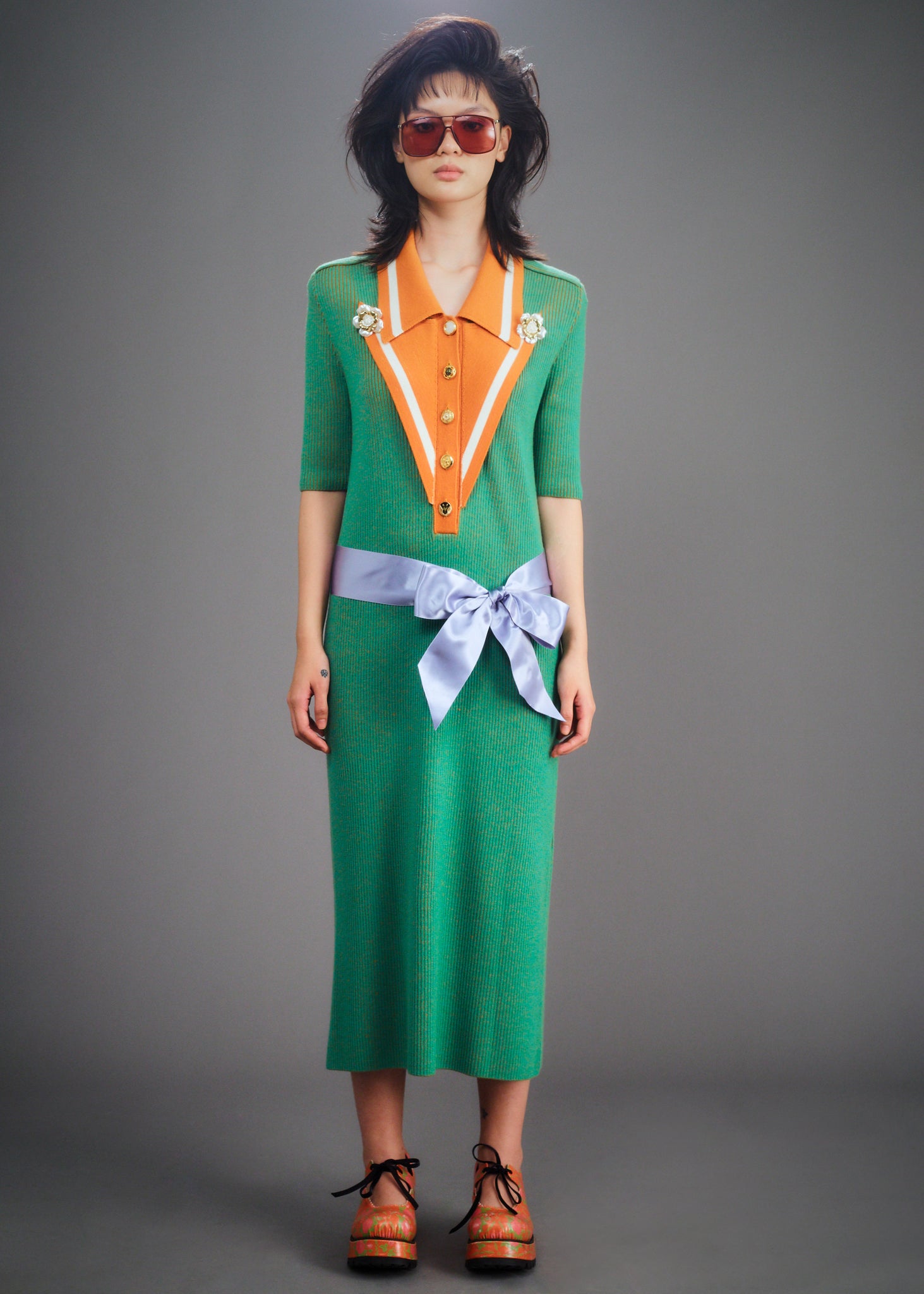 Load image into Gallery viewer, Mary Lou (Pine Green & Burnt Orange)