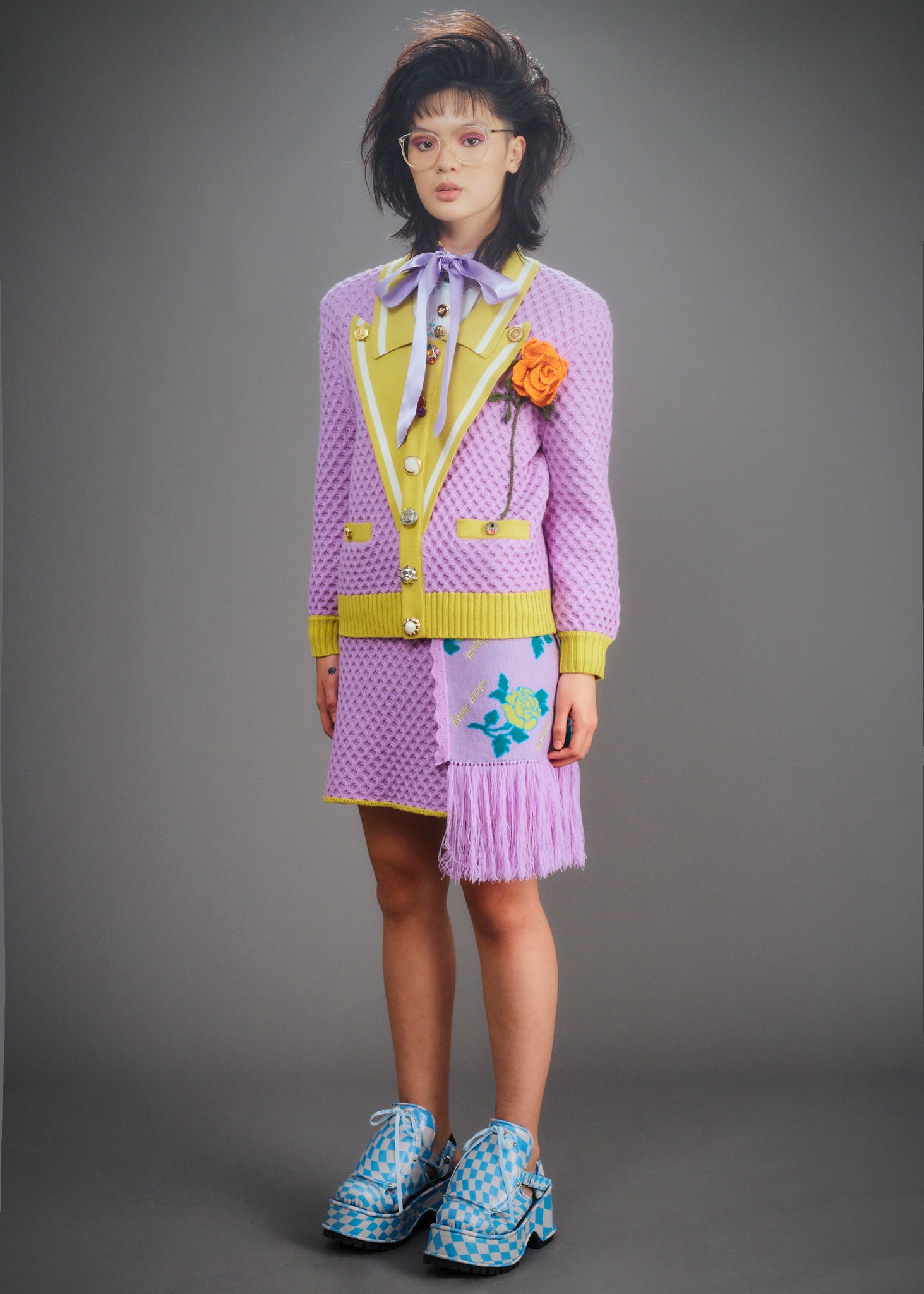Load image into Gallery viewer, Mr.Rogers (Lilac & Mustard Yellow)