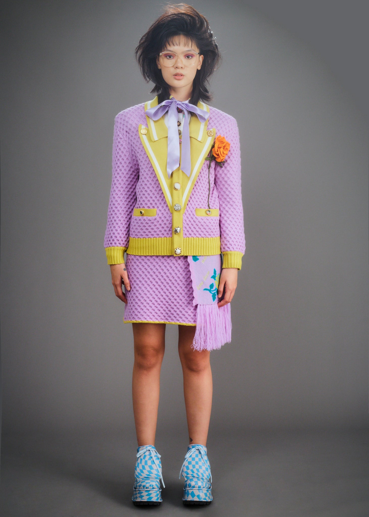 Load image into Gallery viewer, Mr.Rogers (Lilac & Mustard Yellow)