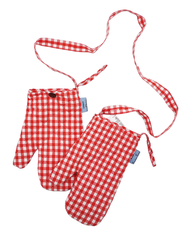 Coming Soon Mittens (Red Gingham)