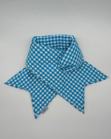 Coming Soon Neck Warmer (Blue Gingham)