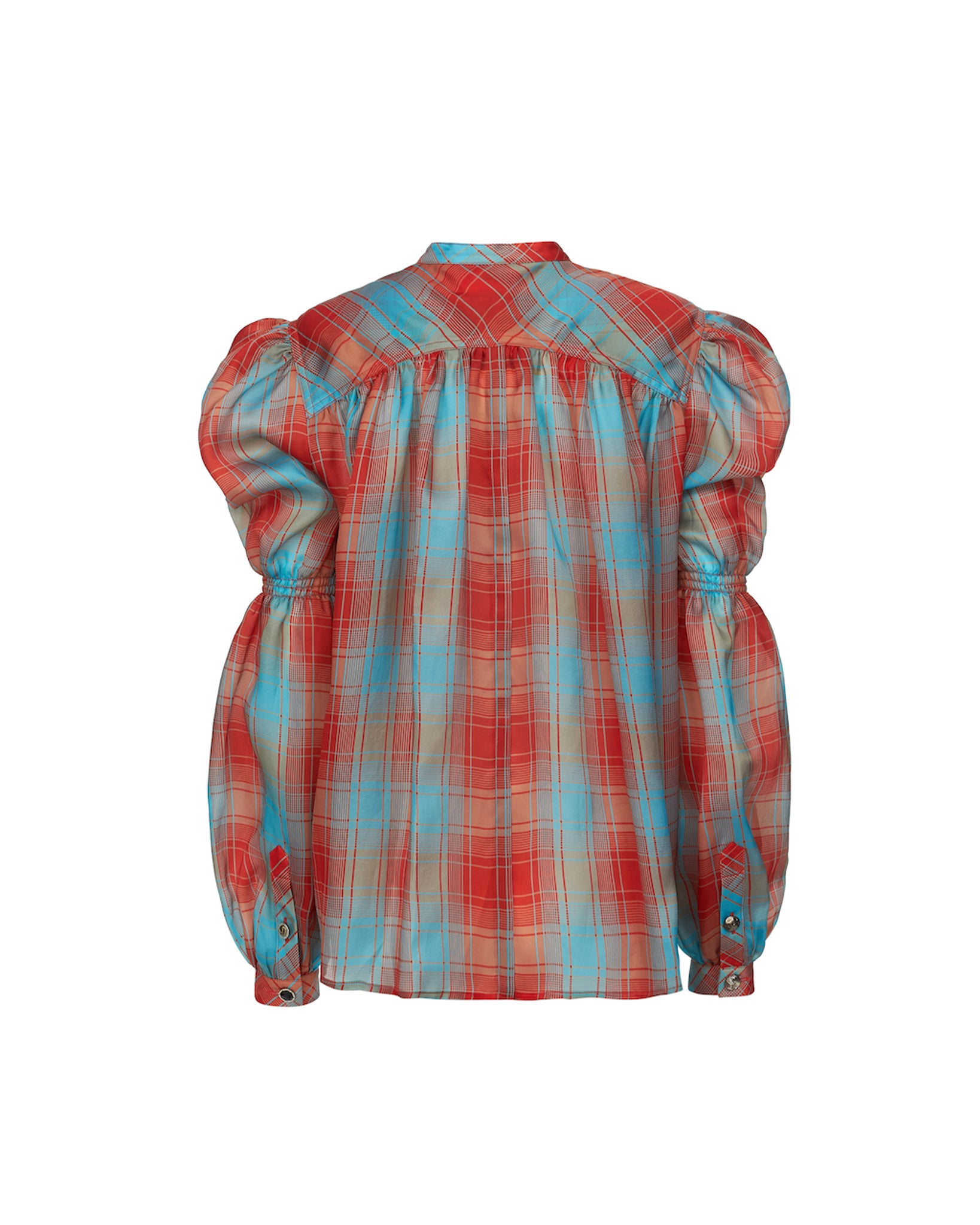 Load image into Gallery viewer, Silk Curtain Blouse (Red Blue)
