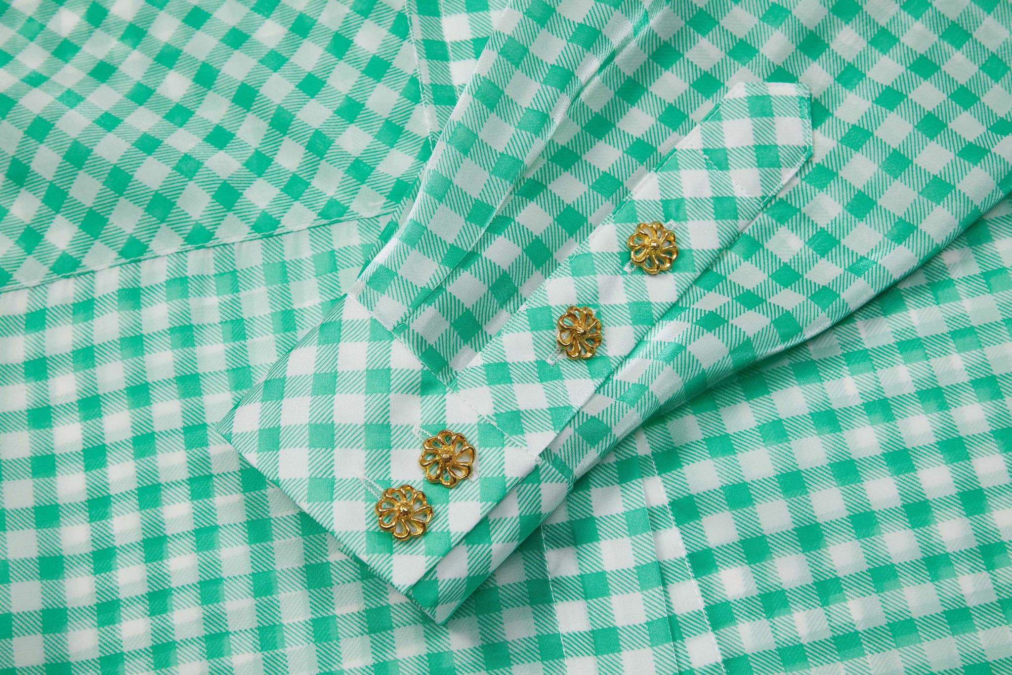Load image into Gallery viewer, Baby-Oiled Gingham Shirt (Green Checked)
