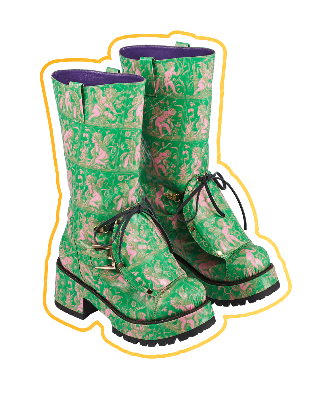 Load image into Gallery viewer, Cupid Boots (Pink Green)
