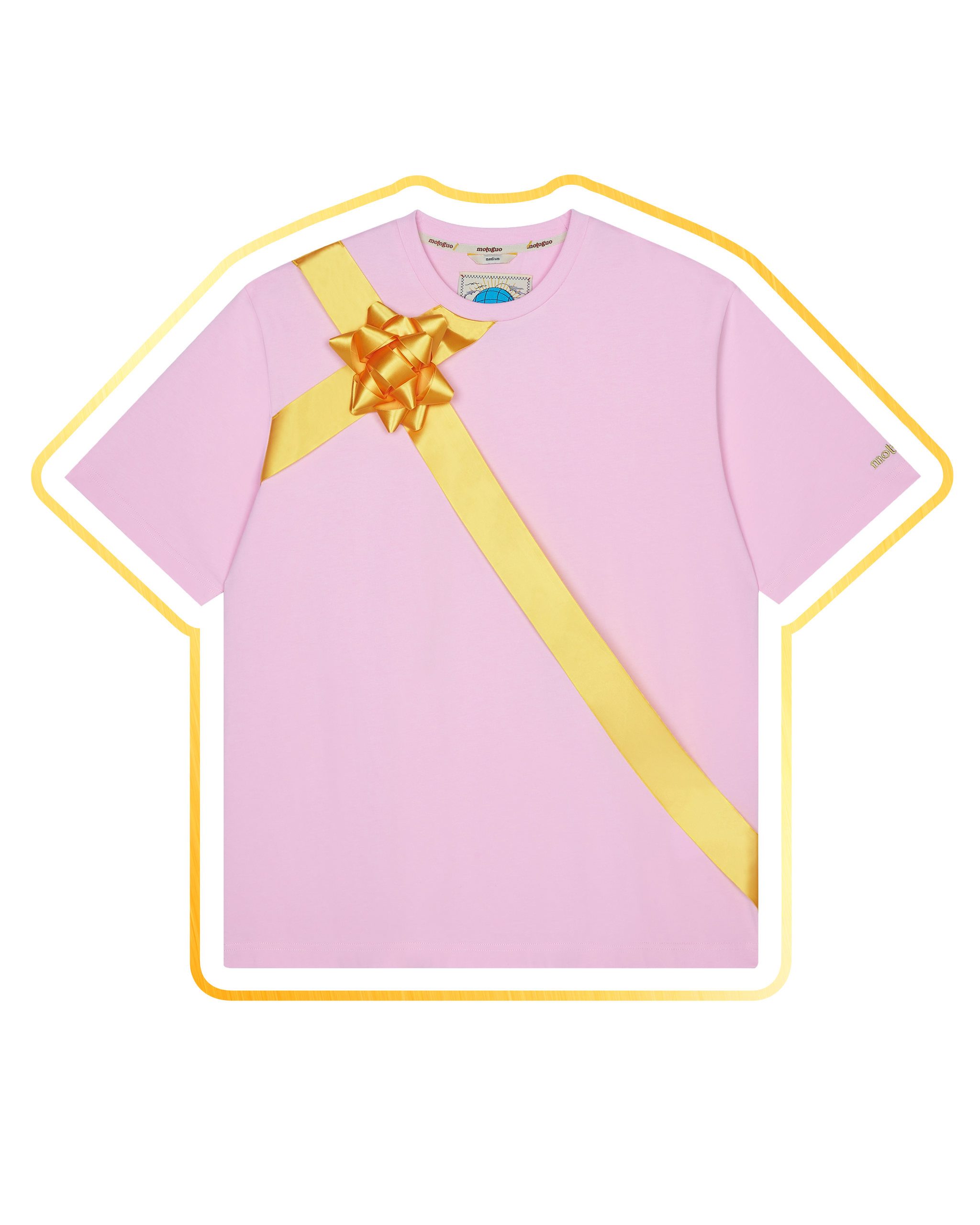 モト ゴー Moto Guo ニットTシャツ クリーム サイズ：XS 幾何柄ジャカードニットプルオーバー(ニット・セーター