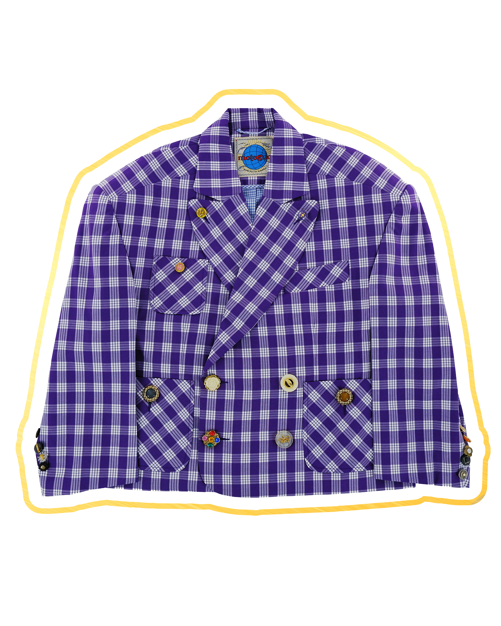 Load image into Gallery viewer, Palaccheck Gold Care Jacket (Purple Checked)
