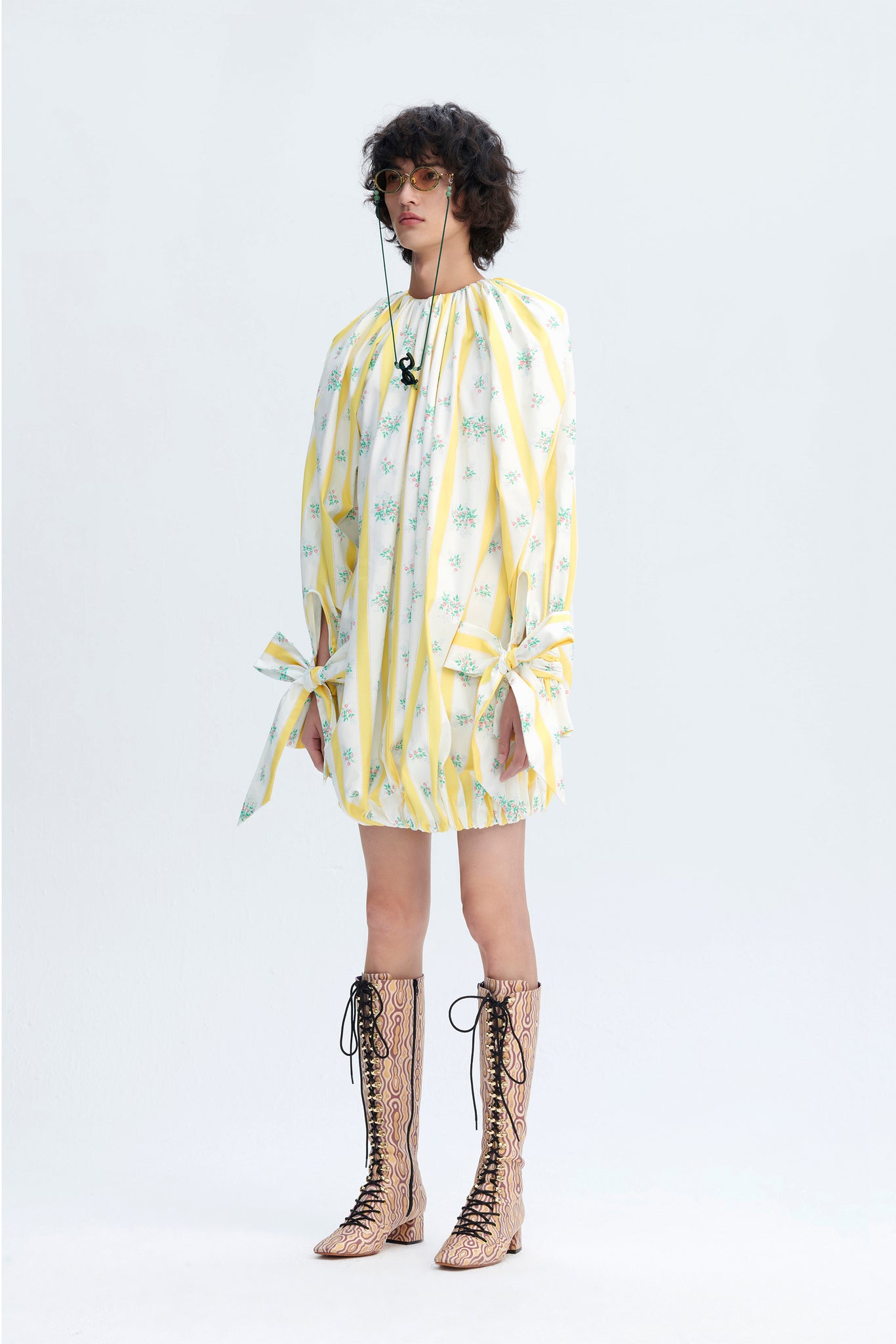 Load image into Gallery viewer, BedSheet Pyjama Dress (Yellow)

