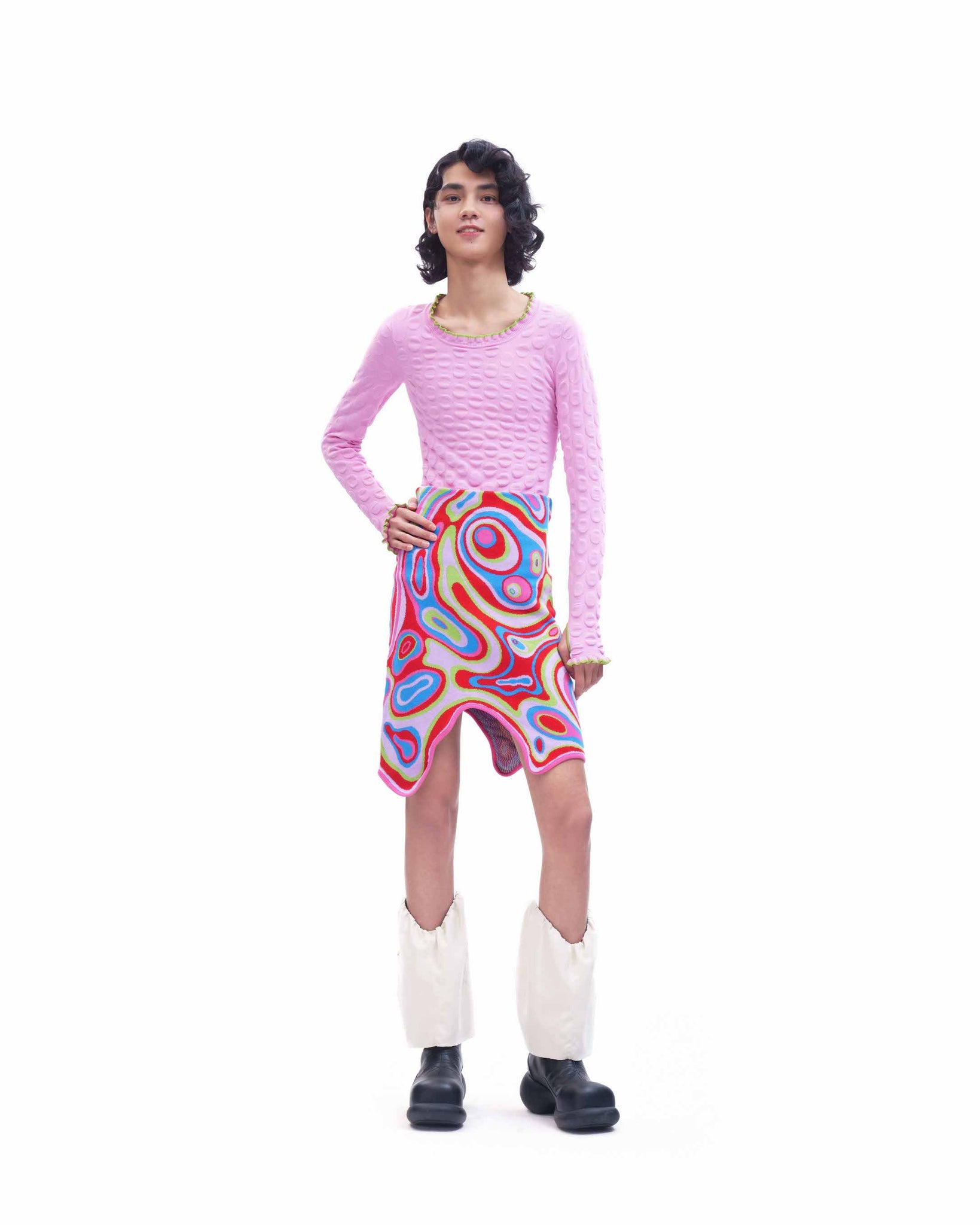 Load image into Gallery viewer, Marblelous Gumball Skirt (Neon Pink Mixed)
