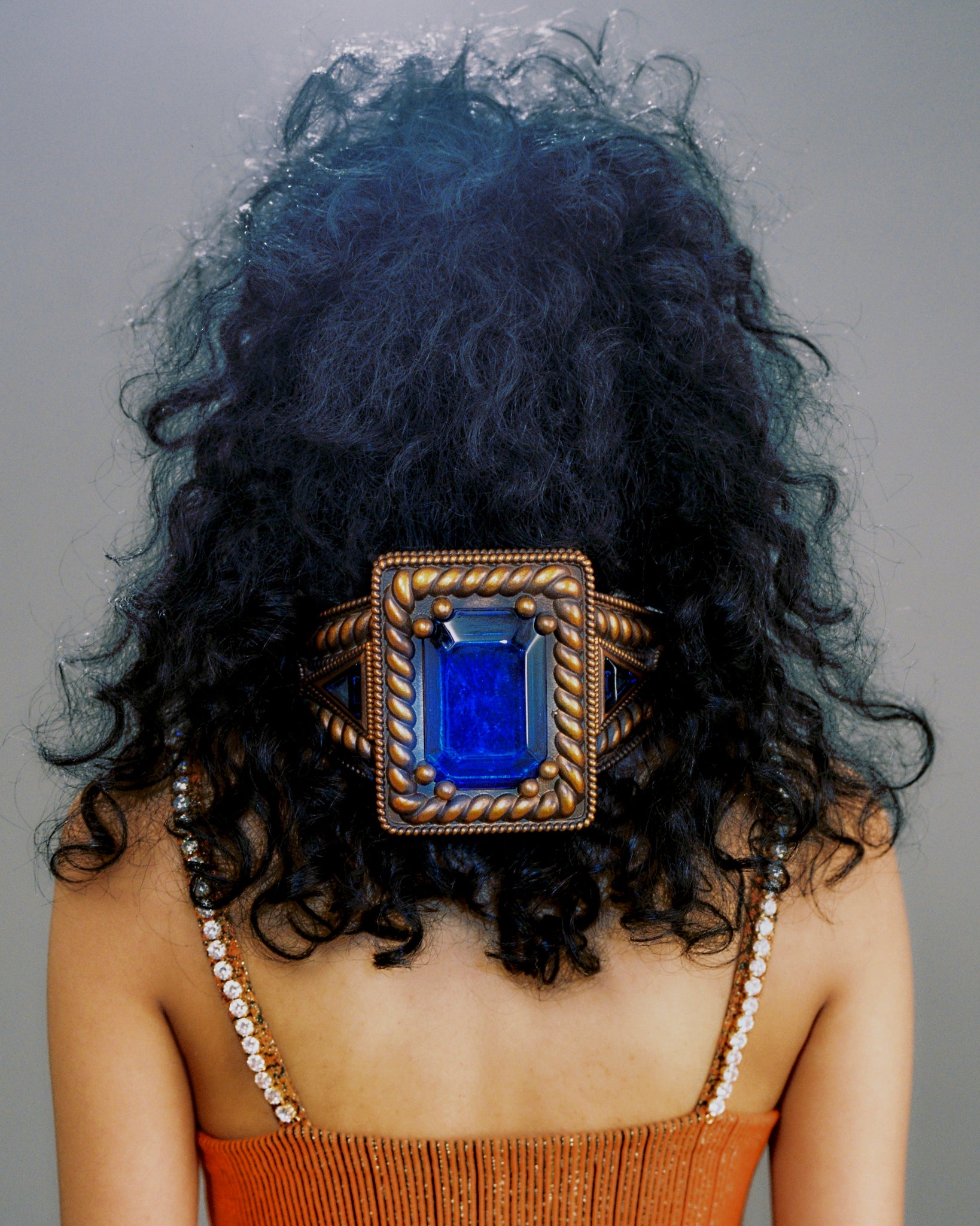 Load image into Gallery viewer, Huge Ring Collar (Copper Aquamarine Gem) - motoguo x Yvmin
