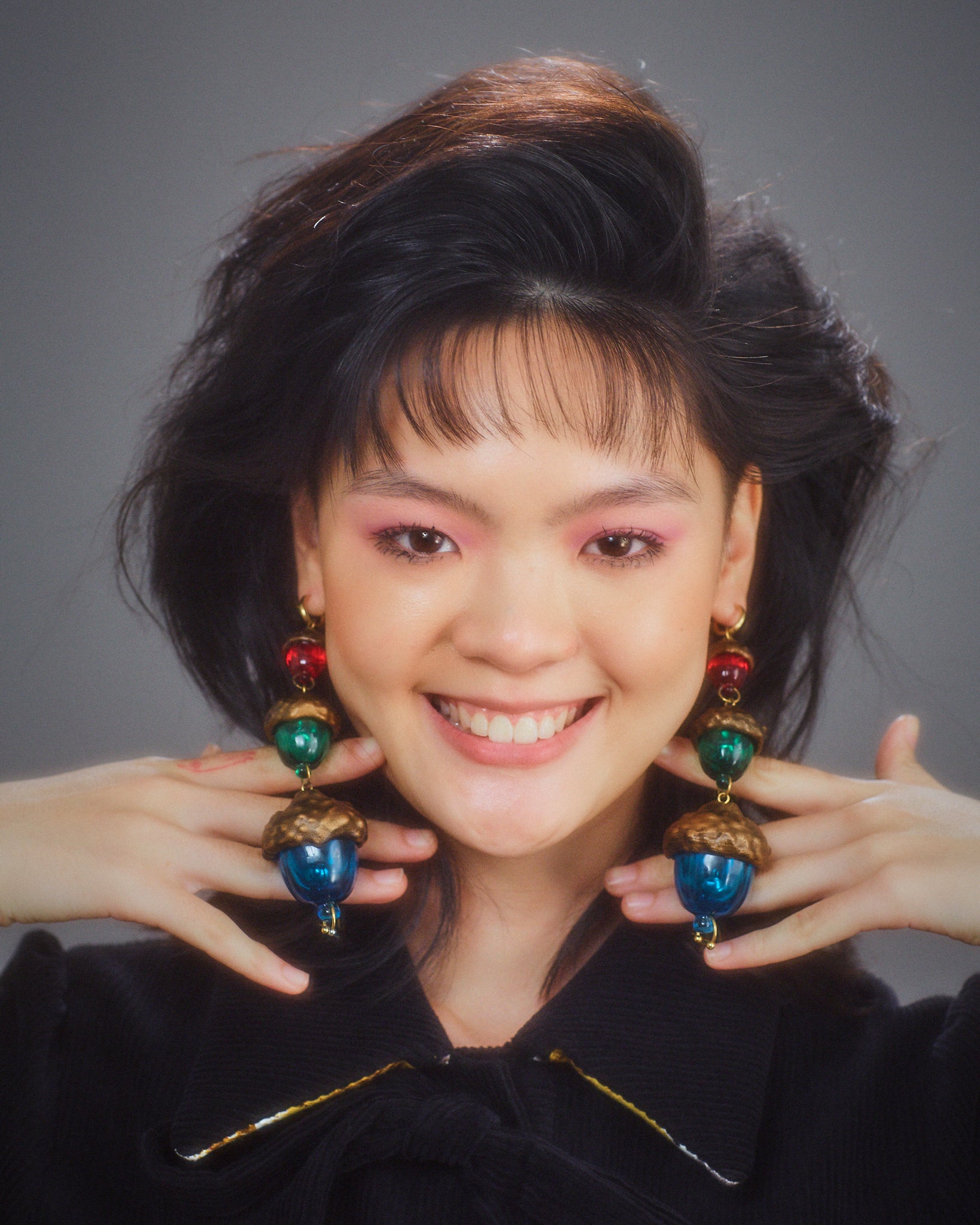 Load image into Gallery viewer, Tri-Color Acorn Earrings - motoguo x Yvmin (SAMPLE)
